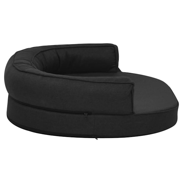 vidaXL Ergonomisk hundmadrass 75x53 cm linnelook svart Svart