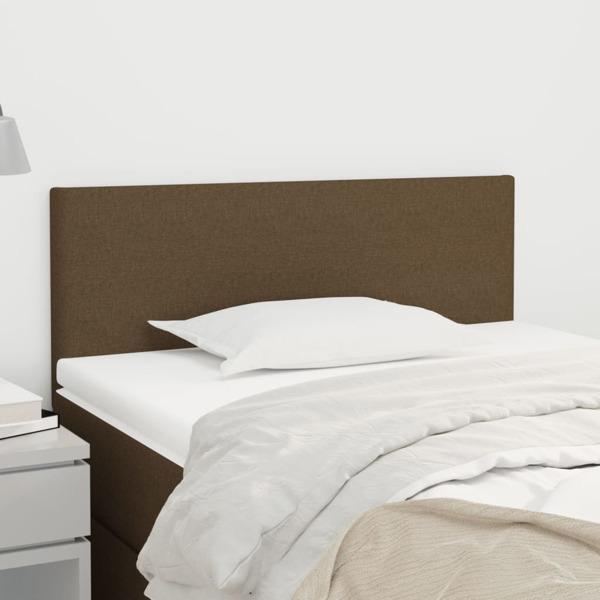 vidaXL Sänggavel mörkbrun 100 x 5 x 78/88 cm tyg Brun