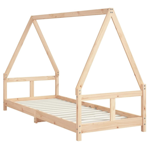 vidaXL Sängram för barnsäng 80x200 cm massiv furu Brun