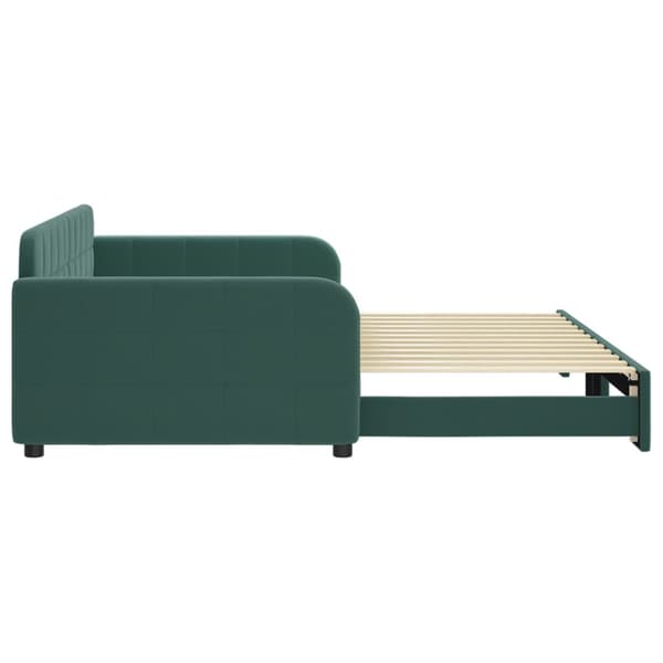 vidaXL Dagbädd utdragbar mörkgrön 100x200 cm sammet Grön