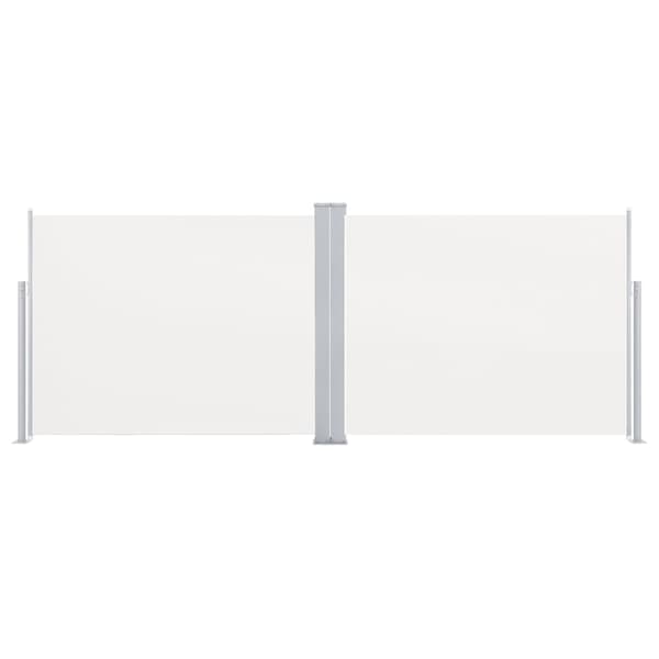 vidaXL Infällbar sidomarkis gräddvit 170x1000 cm Creme