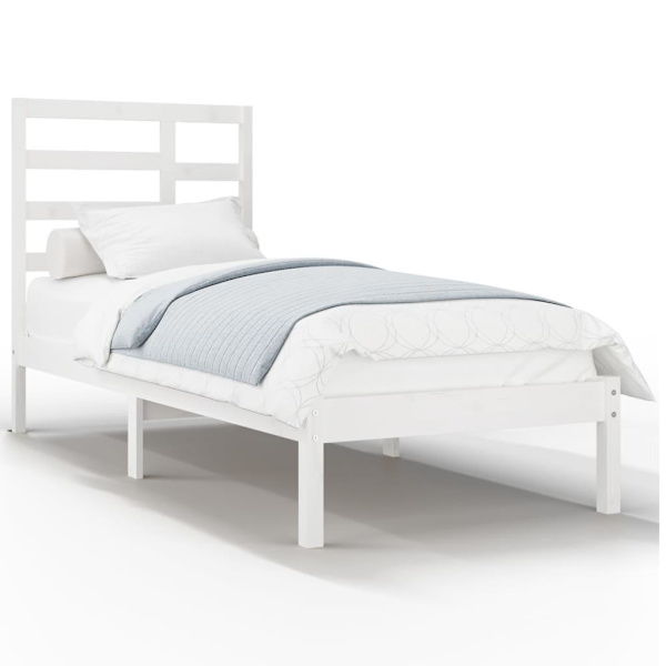 vidaXL Sängram vit massivt trä 90x190 cm Vit