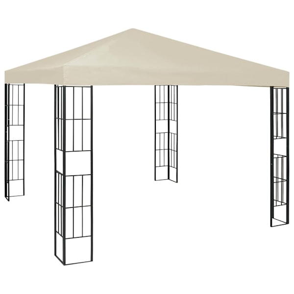 vidaXL Paviljong med ljusslinga LED 3x3 m gräddvit Creme