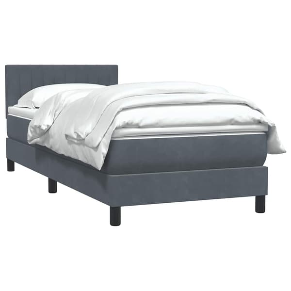 vidaXL Ramsäng med madrass mörkgrå 80x210 cm sammet Grå