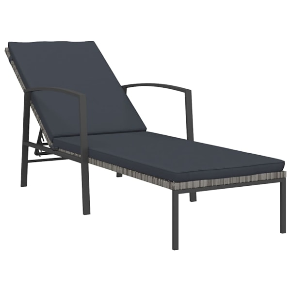 vidaXL Solsängar 2 st med bord konstrotting grå grå