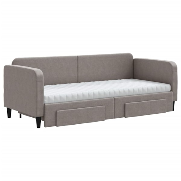 vidaXL Dagbädd utdragbar med lådor taupe 80x200 cm tyg Taupe