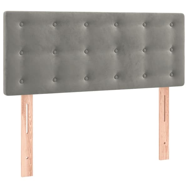 vidaXL Ramsäng med madrass ljusgrå 100x200 cm sammet Grå