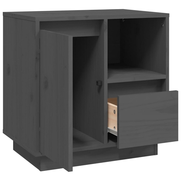 vidaXL Sängbord grå 50x34x50cm massiv furu Grå