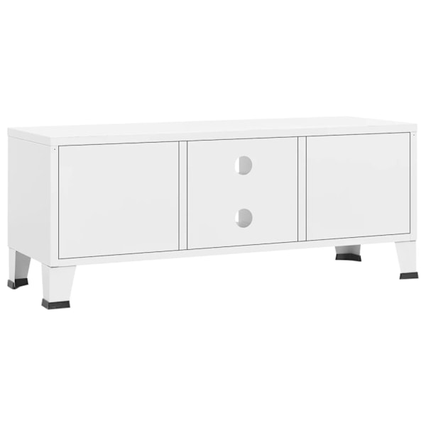 vidaXL Industriell tv-bänk vit 105x35x42 cm metall Vit