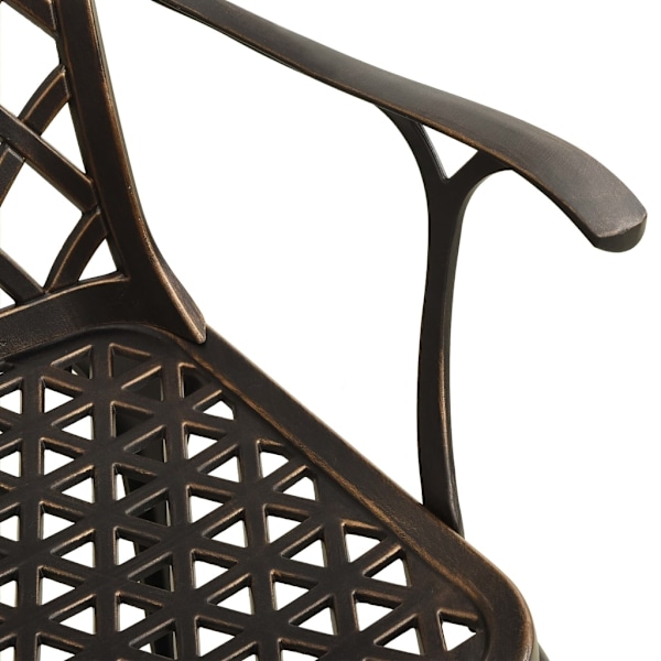 vidaXL Caféset 3 delar gjuten aluminium brons Brun