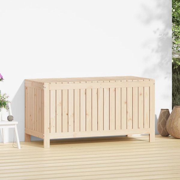 vidaXL Förvaringslåda 121x55x64 cm massiv furu Brun