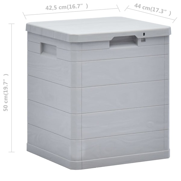 vidaXL Dynbox 90 liter ljusgrå grå