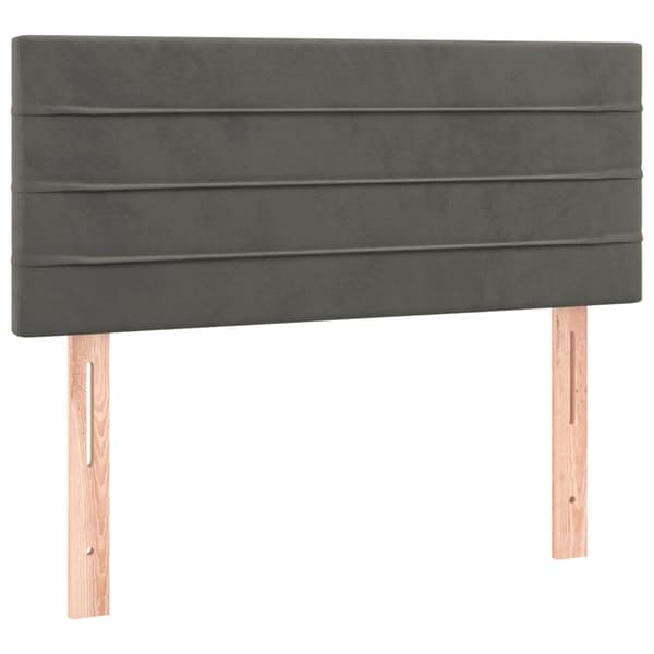 vidaXL Ramsäng med madrass mörkgrå 100x200 cm sammet Grå