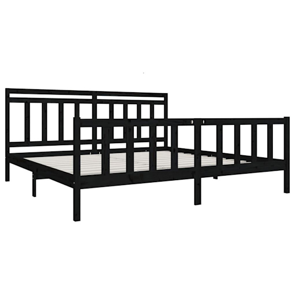 vidaXL Sängram svart massivt trä 200x200 cm Svart