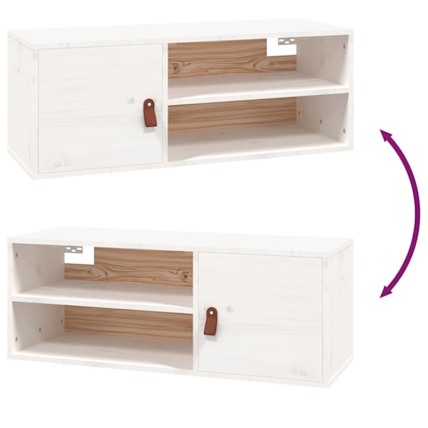 vidaXL Väggskåp vit 80x30x30 cm massiv furu Vit