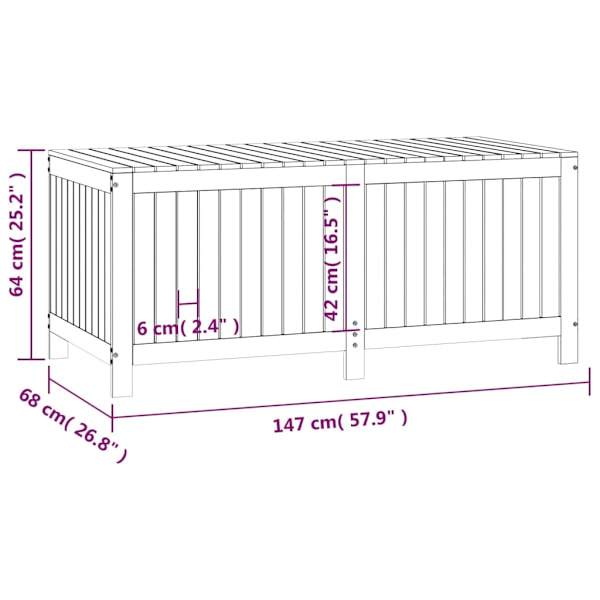 vidaXL Dynbox grå 147x68x64 cm massiv furu Grå