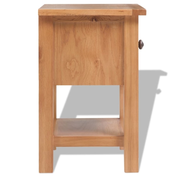 vidaXL Sängbord massiv ek 36x30x47 cm Brun Brun