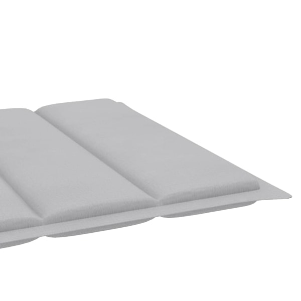 vidaXL Solsäng med bord och dyna massiv teak grå