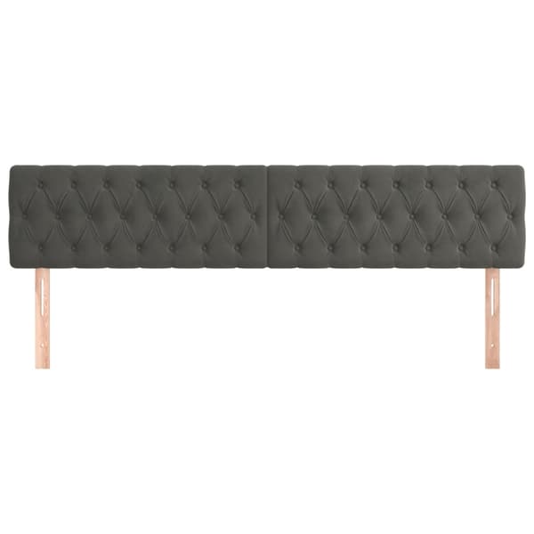 vidaXL Huvudgavlar 2 st mörkgrå 100x7x78/88 cm sammet Grå