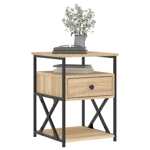 vidaXL Sängbord sonoma-ek 40x42x55 cm konstruerat trä Brun