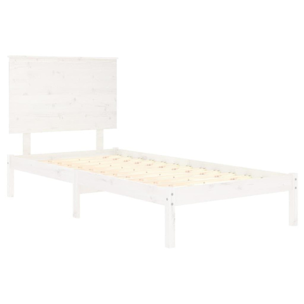 vidaXL Sängram vit massiv furu 100x200 cm enkelsäng Vit