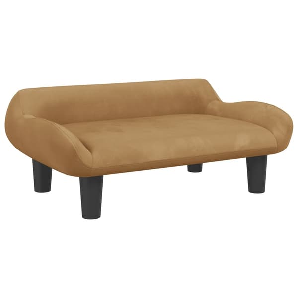 vidaXL Barnsoffa brun 70x40x24 cm sammet Brun