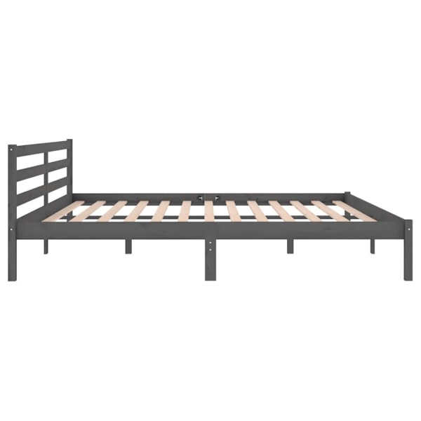 vidaXL Sängram massiv furu 200x200 cm grå grå
