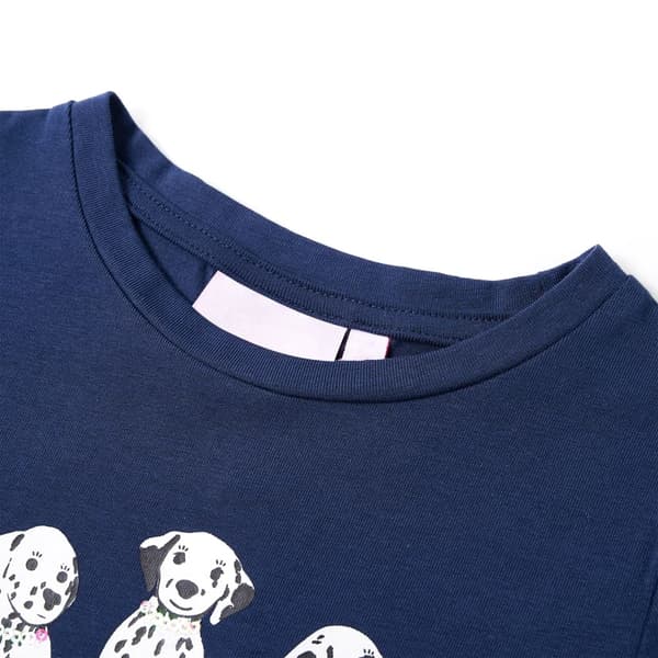 vidaXL T-shirt för barn marinblå 116 Blå