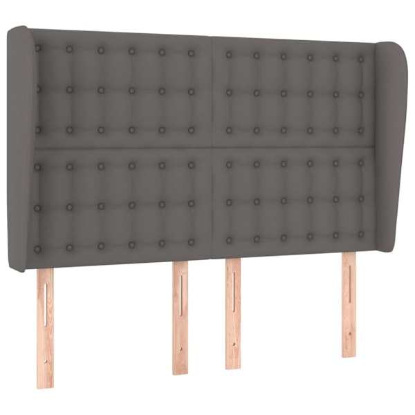 vidaXL Sänggavel med kanter grå 147x23x118/128 cm konstläder Grå
