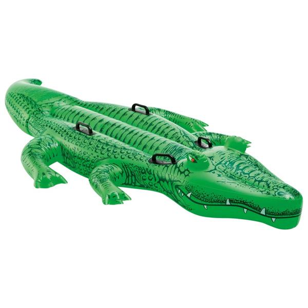 INTEX Uppblåsbar krokodil 203x114 cm Grön