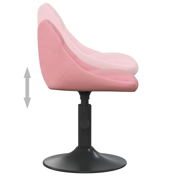 vidaXL Snurrbara matstolar 4 st rosa sammet Rosa
