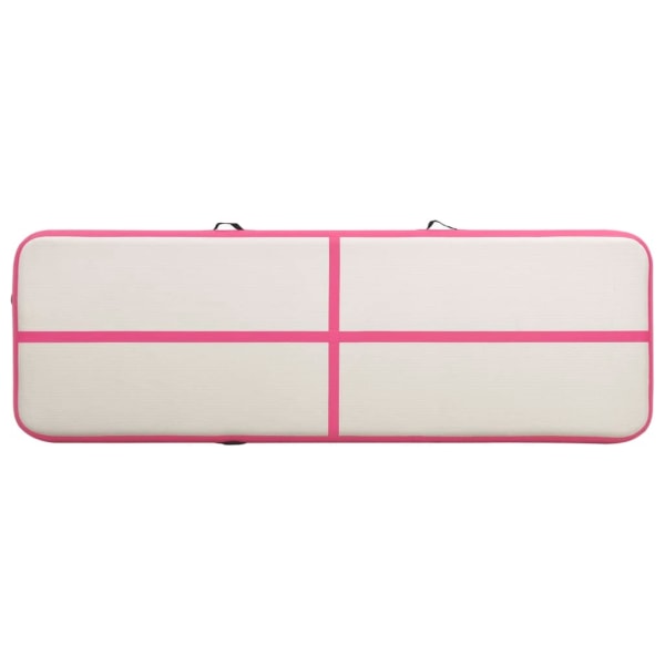 vidaXL Uppblåsbar gymnastikmatta med pump 500x100x15 cm PVC rosa Rosa