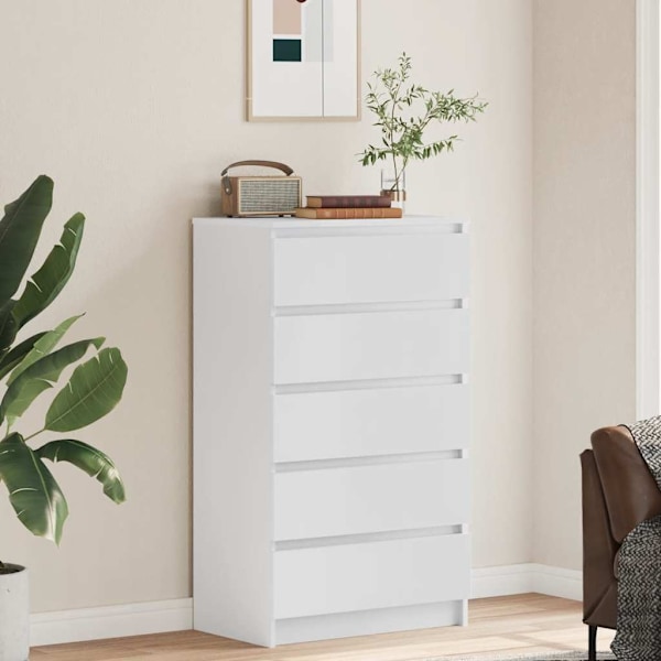 vidaXL Byrå vit 60x36x103 cm konstruerat trä Vit