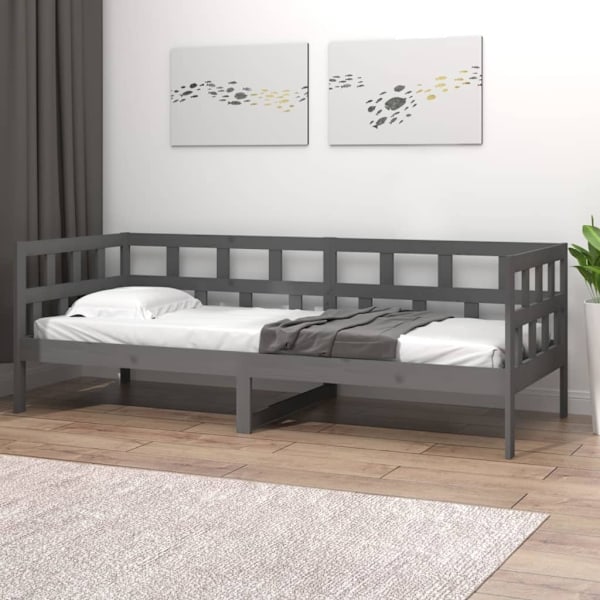 vidaXL Dagbädd grå 80x200 cm massiv furu Grå