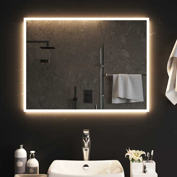 vidaXL Badrumsspegel LED 80x60 cm Transparent