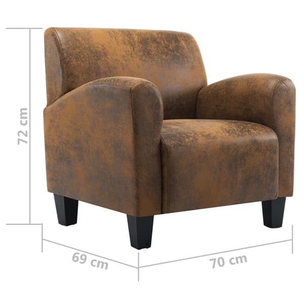vidaXL Soffa brun 70x69x72 cm konstläder Brun