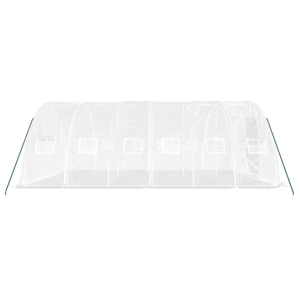 vidaXL Växthus med stålram vit 30 m² 6x5x2,3 m Vit