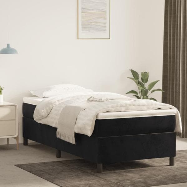 vidaXL Ramsäng svart 80x200 cm sammet Svart
