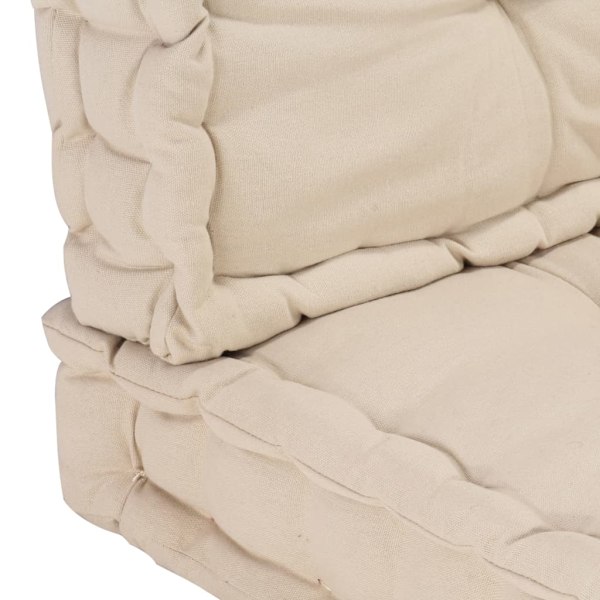 vidaXL Dyna till pallsoffa 2 st bomull beige Beige