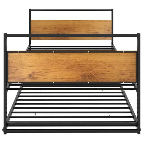 vidaXL Utdragbar sängram svart metall 90x200 cm Svart