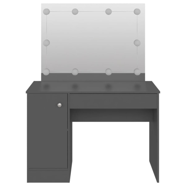 vidaXL Sminkbord med LED-belysning 110x55x145 cm MDF grå grå