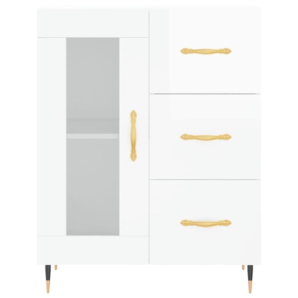vidaXL Högskåp högglans vit 69,5x34x180 cm konstruerat trä Vit