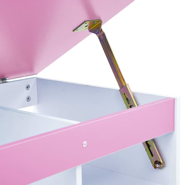 vidaXL Skrivbord för barn lutbart rosa och vit Rosa