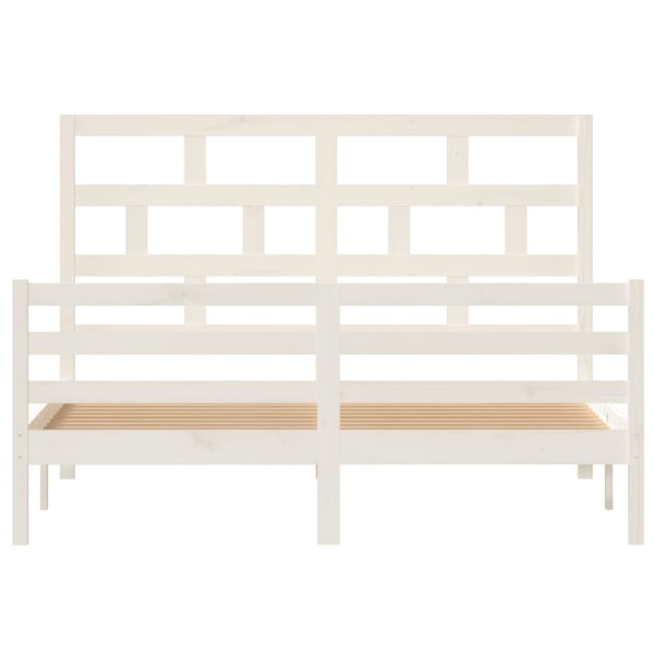 vidaXL Sängram vit massivt trä 150x200 cm Vit
