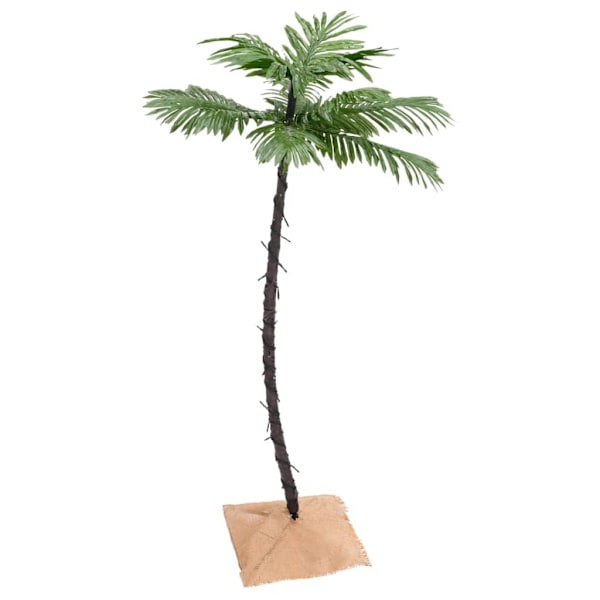 vidaXL Palmträd med LED varmvit 72 LEDs 120 cm Vit