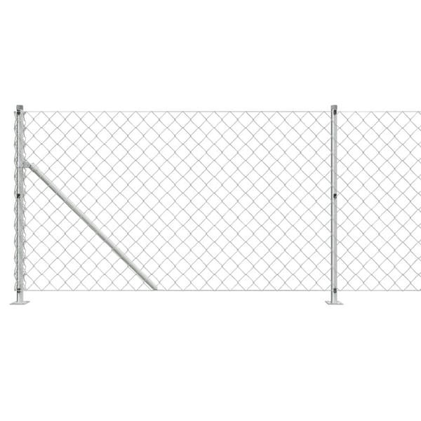 vidaXL Gunnebostängsel med stolpsko silver 0,8x25 m Silver