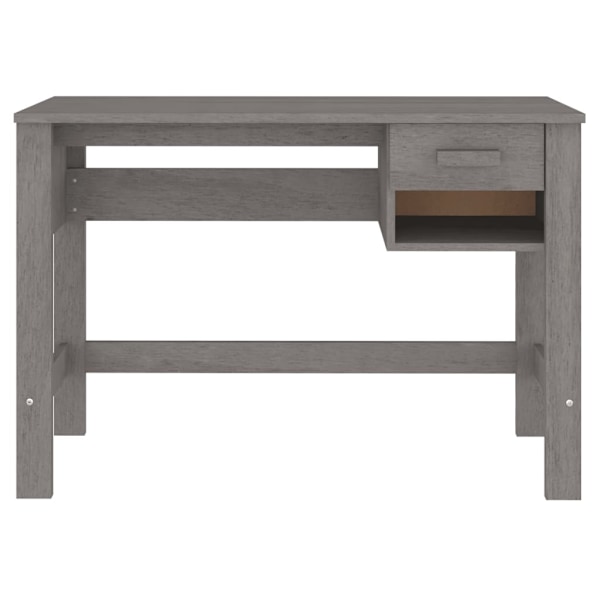 vidaXL Skrivbord HAMAR ljusgrå 110x40x75 cm massiv furu grå