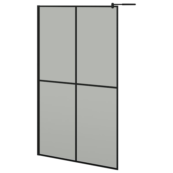 vidaXL Duschvägg 118x190 cm mörkt härdat glas Svart