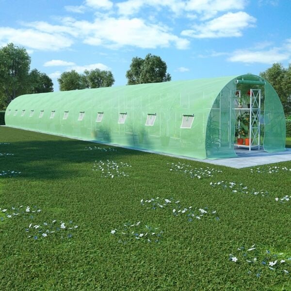 vidaXL Växthus 54 m² 18x3x2 m Grön