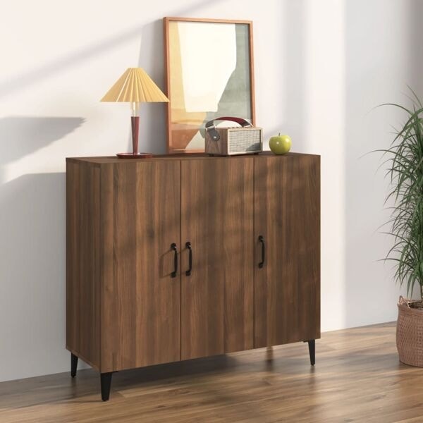 vidaXL Skänk brun ek 90x34x80 cm konstruerat trä Brun